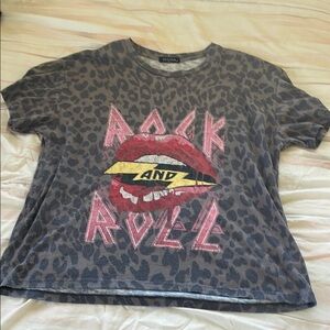 Gray and Red Vintage Rock Short Sleeve Tee